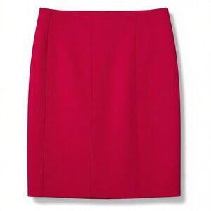 Talbots Hot Pink Irish Linen Straight Knee Length Skirt Size 8